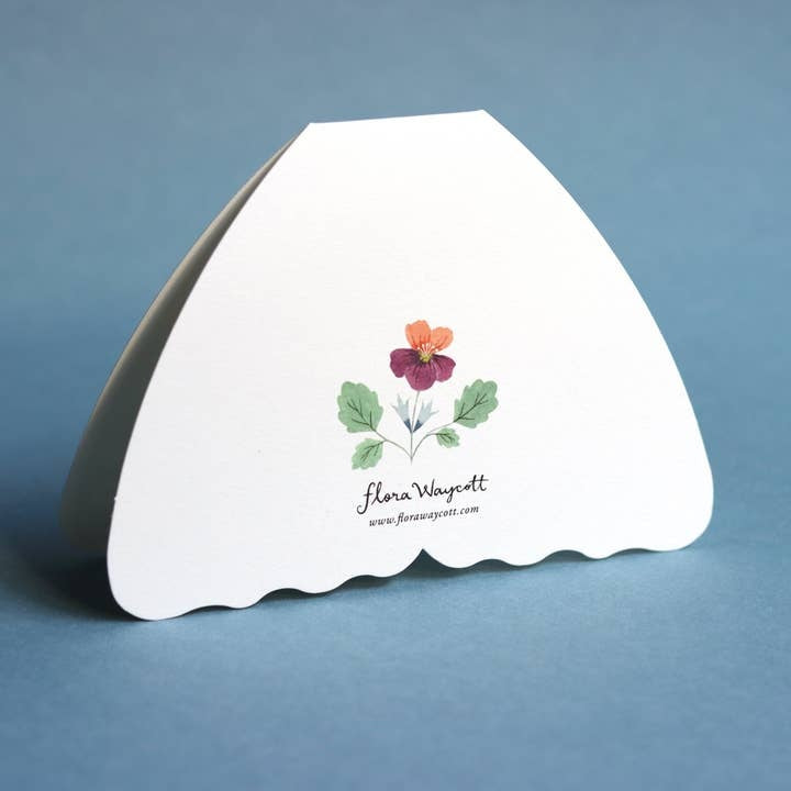 Floral Moth Shaped Card - Forest Green