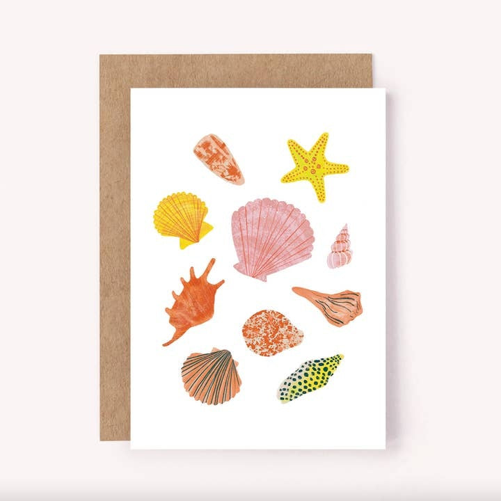 Seashells Greeting Card - Illustrated Shells Card