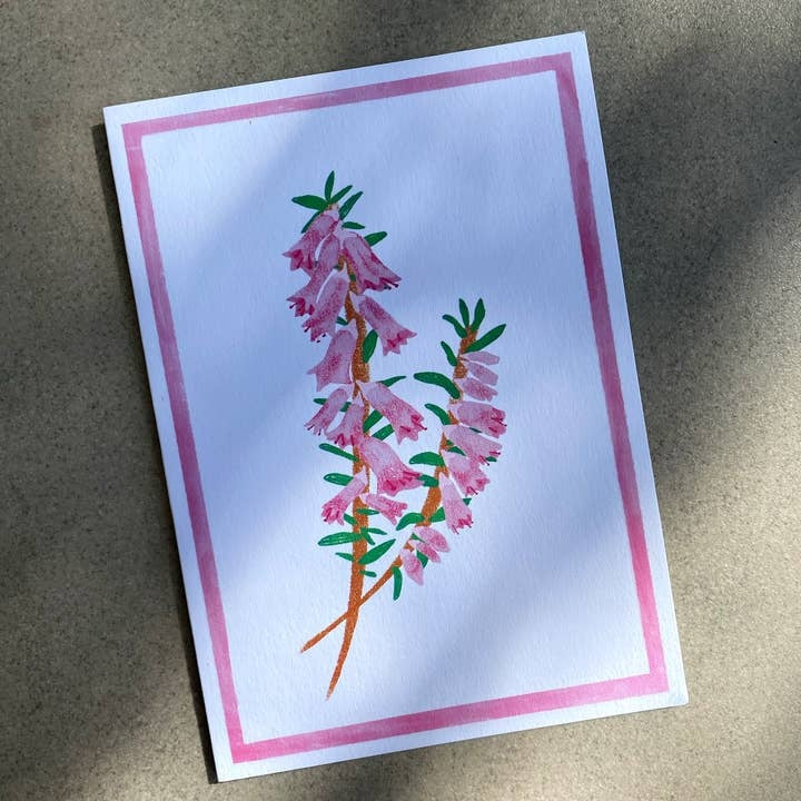 Heath Australian Wildflower Card - Illustrated Floral Card 