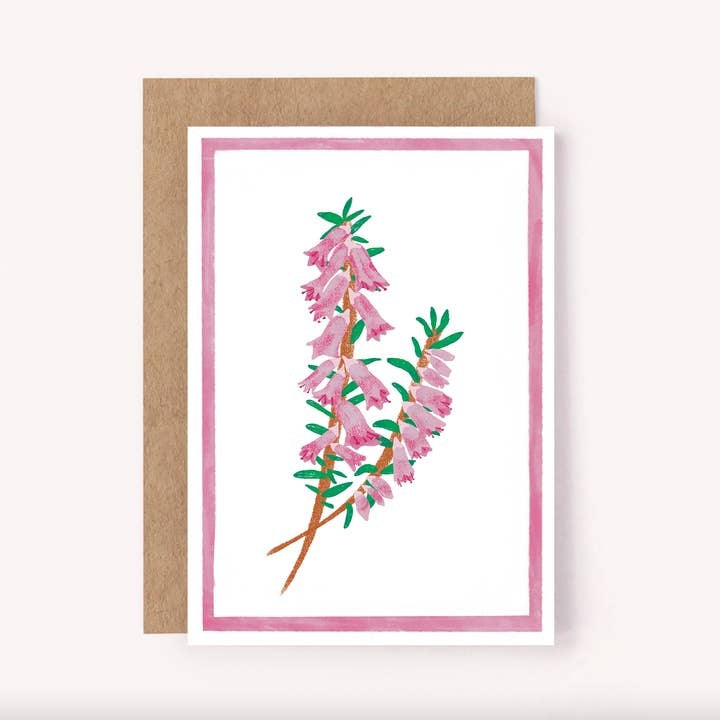 Heath Australian Wildflower Card - Illustrated Floral Card 