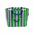 Green Blue Stripe Medium Tote