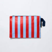 Thumbnail for Red Blue Stripe Large Zip Pouch