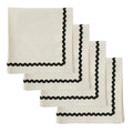 Orla S/4 Cotton Napkins 40cm Ivory/black