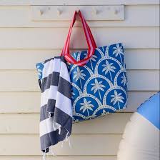 Medium Tote – Blue Palm