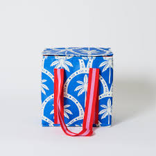 Medium Insulated Tote – Blue Palm
