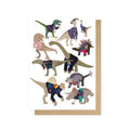 Dinosaurs In 80s Jumpers Greetings Card