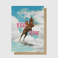 Yee Haw Cowgirl Greetings Card