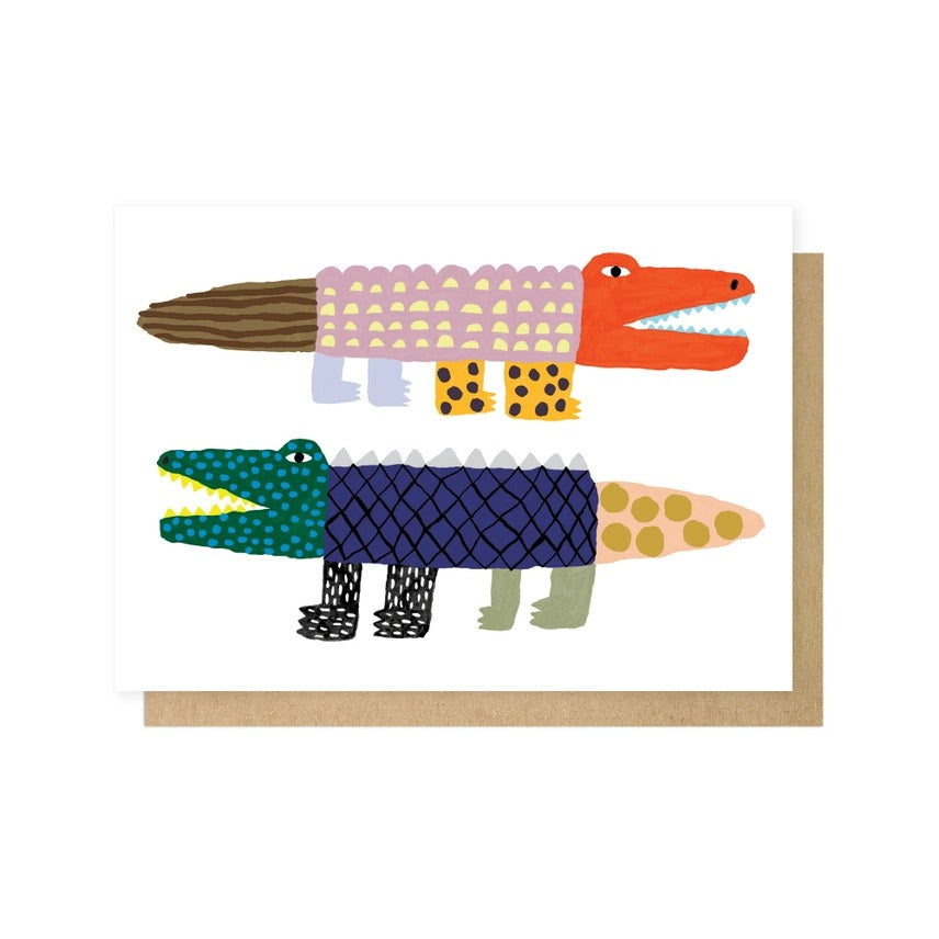 Crocodile And Alligator Greetings Card