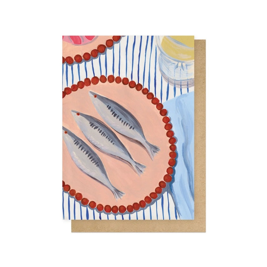 Sardines Supper Greetings Card
