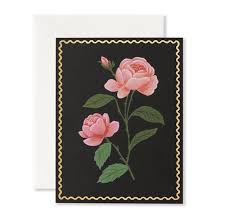 R I Fl E P A P E R C O - S I N G L E C A R D - Pink Rose