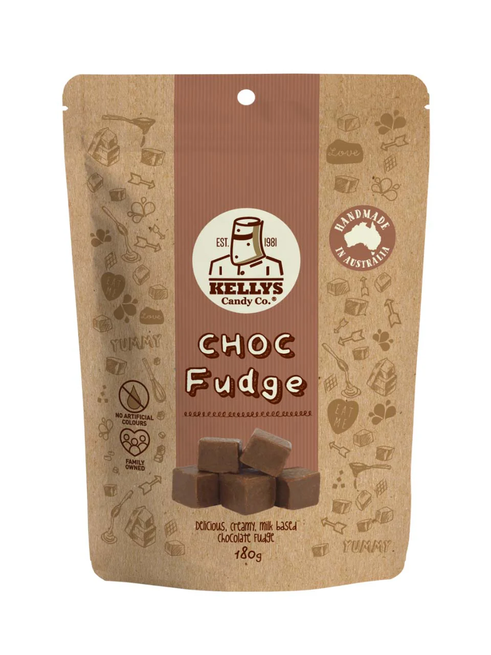 Kelly's Candy Co Choc Fugdge 180g