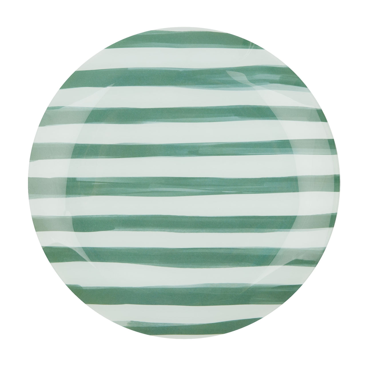 Emporium Large Lulu Glass Plate Green Stripe