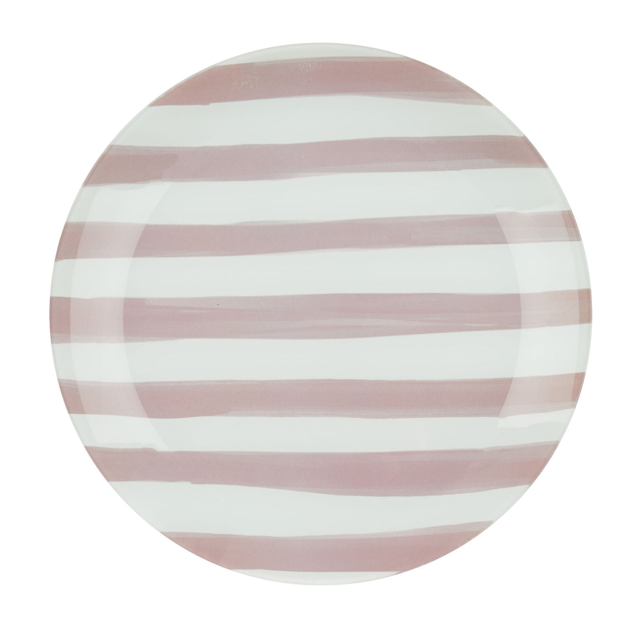 Emporium Medium Lulu Glass Plate Pink Stripe