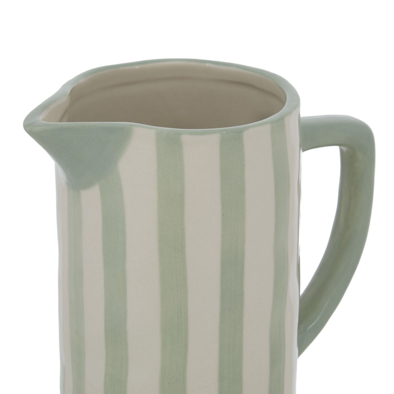 Emporium Hollis Ceramic Jug White & Green Stripe