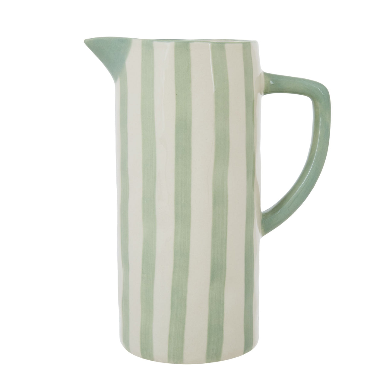 Emporium Hollis Ceramic Jug White & Green Stripe