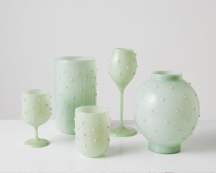 Pistachio Polkadot Short Tumbler Glass 2p Set One Size