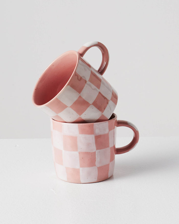 Checkered Mug 2p Set One Size