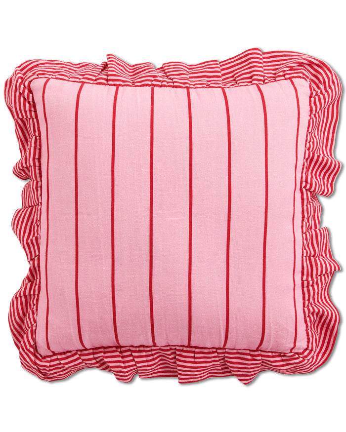 Iced Vovo Stripe Frill Upholstery Cushion One Size