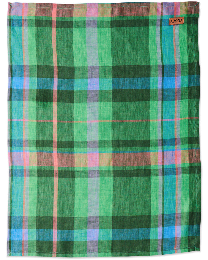 Jewel Of The Nile Tartan Linen Tea Towel One Size