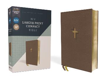 Niv Larger Print Compact Bible, Red Letter, Comfort Print [brown]
