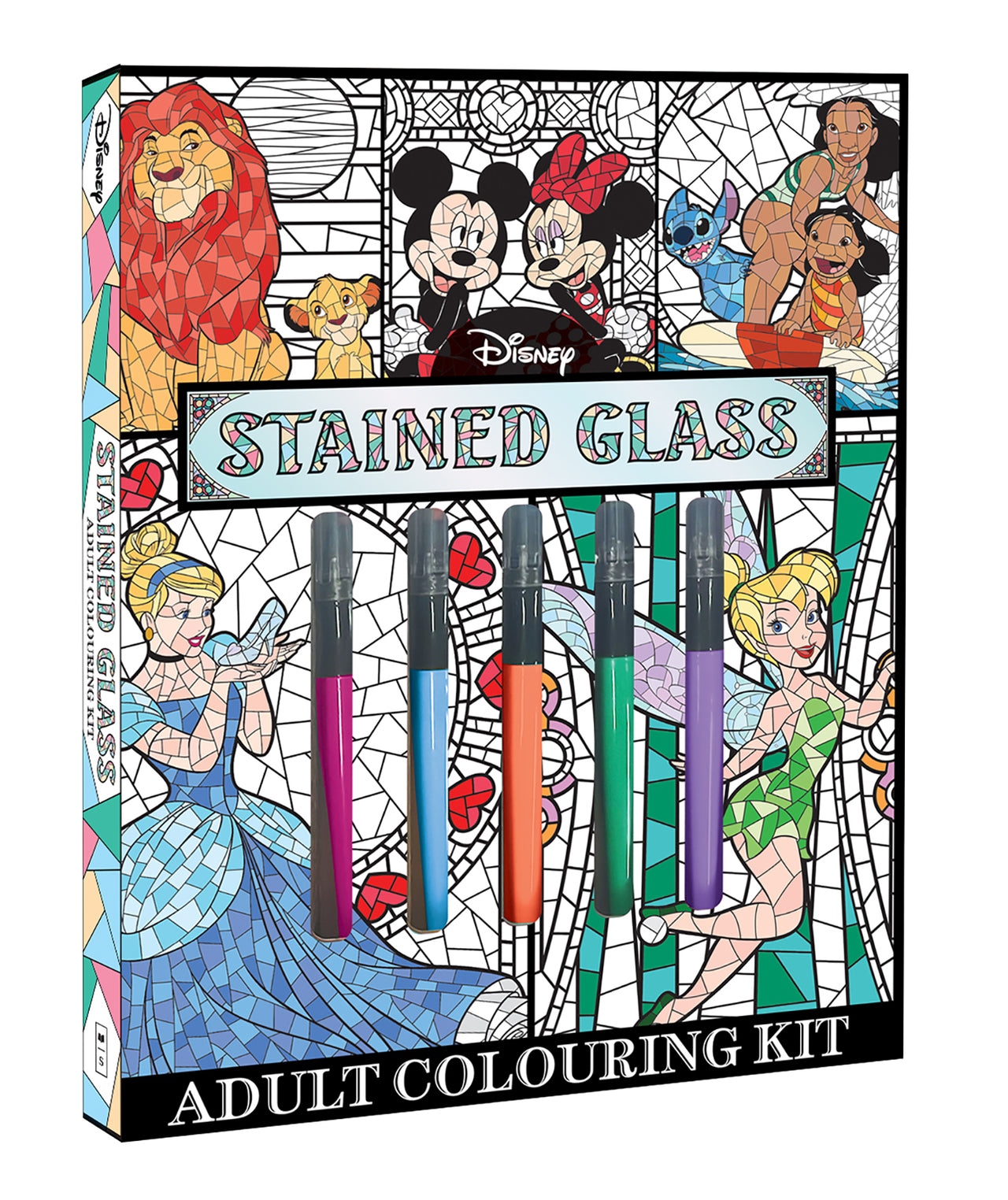 Disney: Stained Glass Adult Colouring Kit