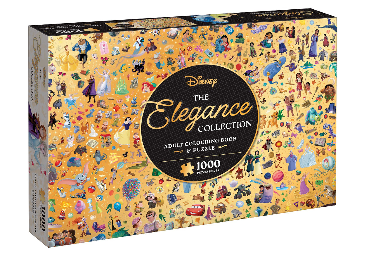 The Elegance Collection: Adult Colouring Book And Puzzle (disney: 1000 Pieces)