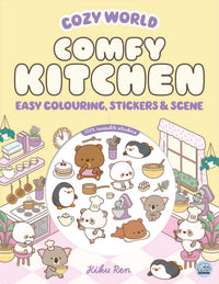 Thumbnail for Cozy World Comfy Kitchen: Easy Colouring And Sticker Scene For Teens, Young Adults And Adults