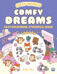 Thumbnail for Cozy World Comfy Dreams: Easy Colouring And Sticker Scene For Teens, Young Adults And Adults