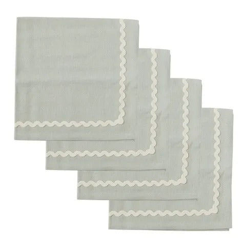 Orla S/4 Cotton Napkins 40cm Mist/ivory
