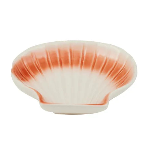 Scallop Ceramic Dish 11x12cm Coral