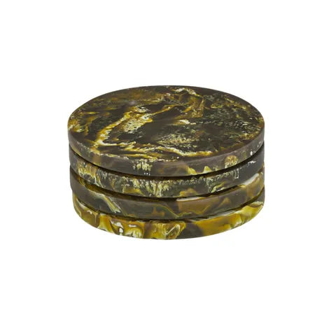 Kip S/4 Resin Coasters 10cm Olive