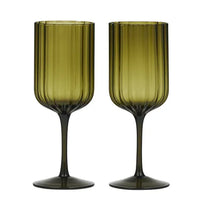 Thumbnail for Hazel S/2 Wine Glass - Olive