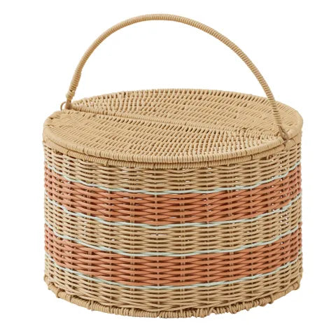 Shack Pp Woven Basket 35x38cm Sky/orange