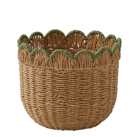 Martha Paper Basket 34x28cm Nat/green