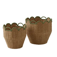 Thumbnail for Martha S/2 Paper Basket - Natural/Green