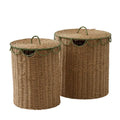Martha S/2 Paper Hamper 43x48cm Nat/grn